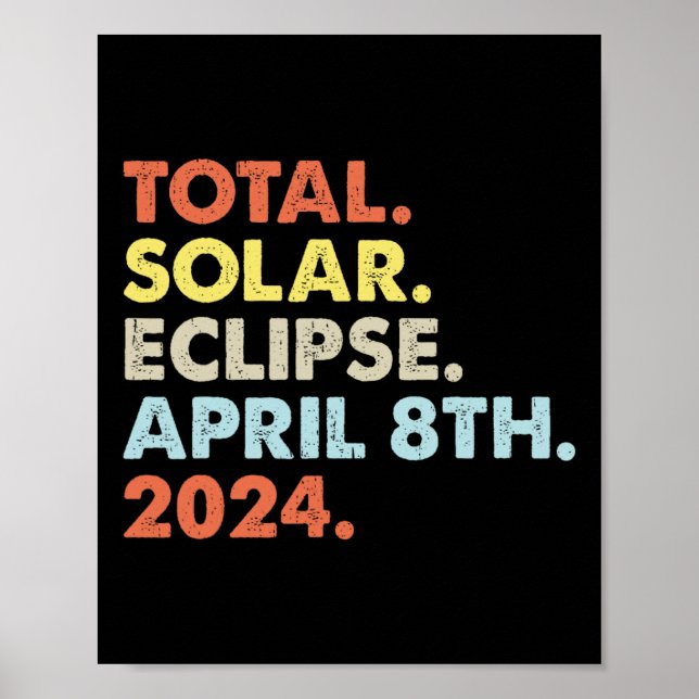 Total Solar Eclipse 8 april 2024 Totality Astron Poster (Framsidan)