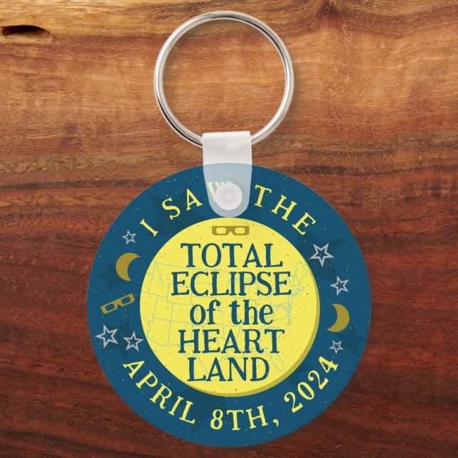 Total Solar Eclipse 8 april 2024 Viewer Souvenir Nyckelring (Framsida)