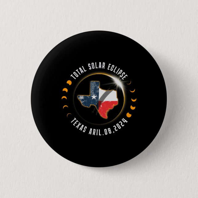 Total Solar Eclipse America Totality Texas 8 april Knapp (Framsida)