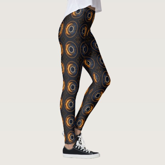 Total Solar Eclipse Anpassningsbar Boho Leggings (Höger)