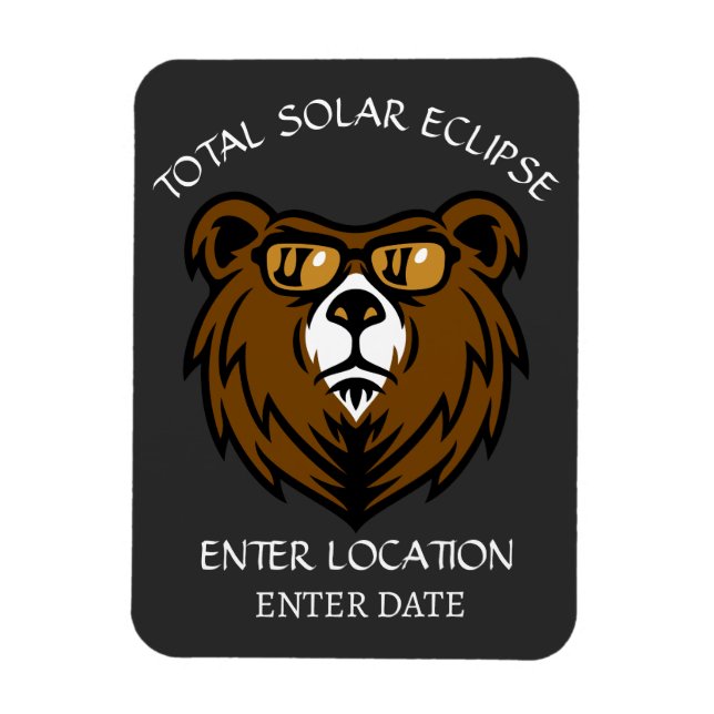 Total Solar Eclipse Anpassningsbar Spanien 2026 Magnet (Vertikal)