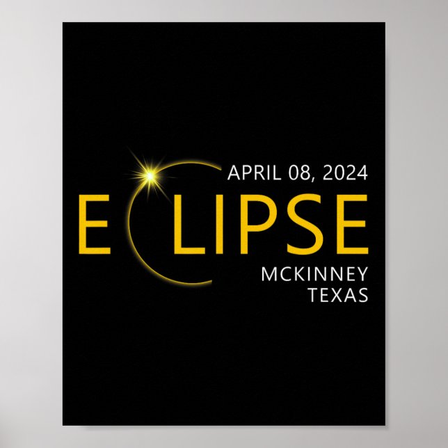 Total Solar Eclipse Apirl 08 2024 Mckinney Texas T Poster (Framsidan)