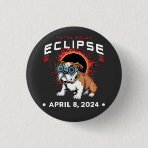 Total Solar Eclipse April 2024 Bulldog Älskare Gif Knapp