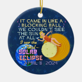 Total Solar Eclipse April 8 2024 American Funny Julgransprydnad Keramik