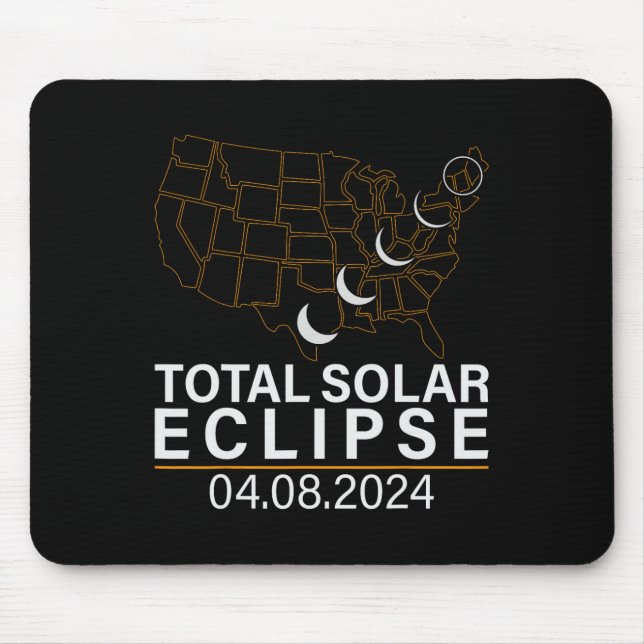 Total Solar Eclipse April 8 2024 Amerika USA Karta Musmatta (Framsidan)