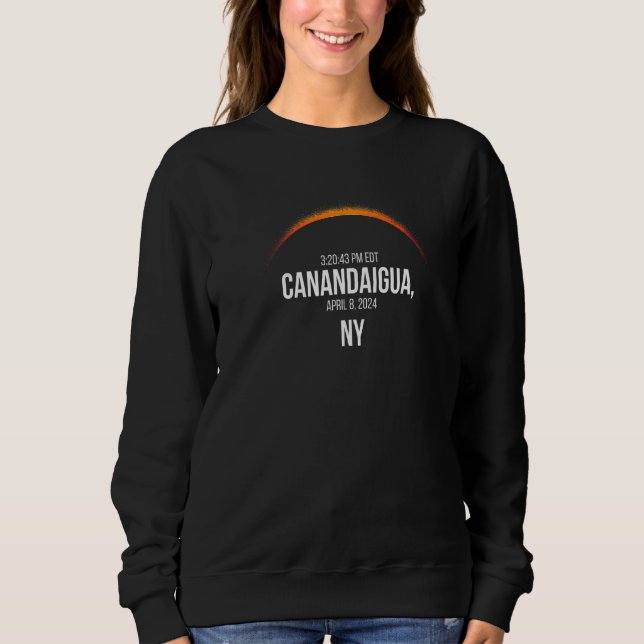 Total Solar Eclipse April 8 2024 Canandaigua Ny T Shirt (Framsida)