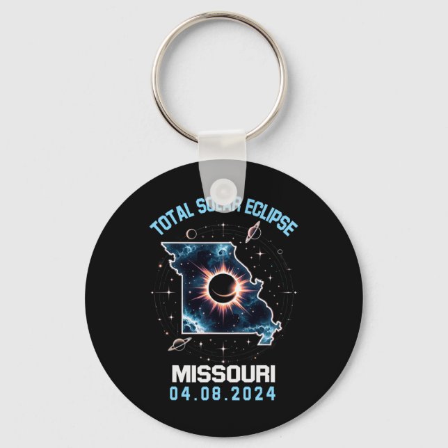 Total Solar Eclipse April 8 2024 Missouri Totality Nyckelring (Framsida)