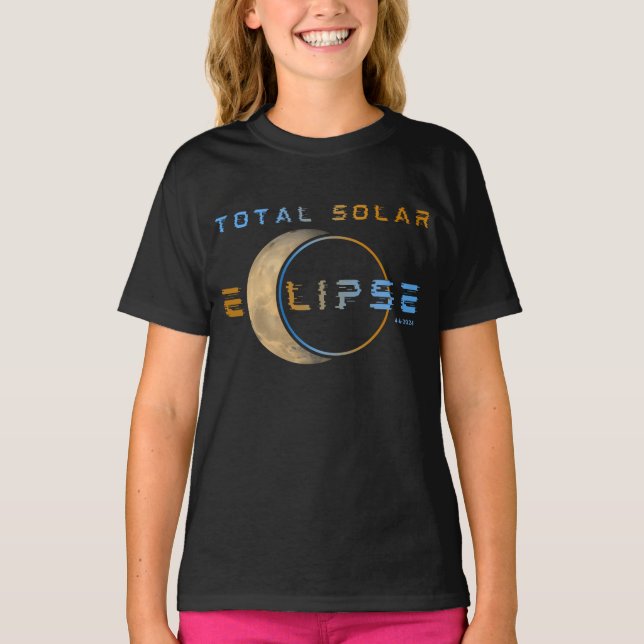 TOTAL SOLAR ECLIPSE APRIL 8, 2024 SOLAR SYSTEM T SHIRT (Framsida)