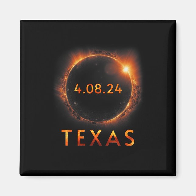 Total Solar Eclipse April 8 2024 Texas Solar Eclip Magnet (Framsidan)