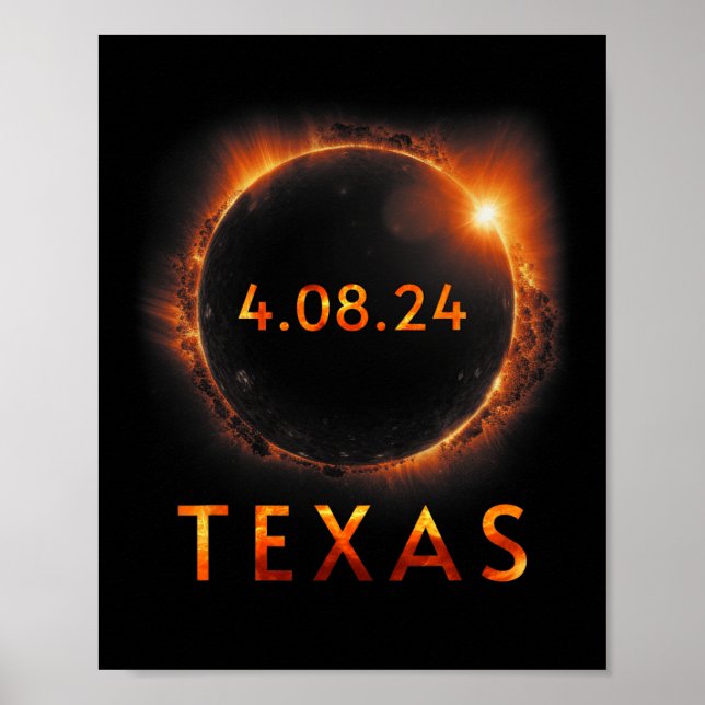 Total Solar Eclipse April 8 2024 Texas Solar Eclip Poster (Framsidan)
