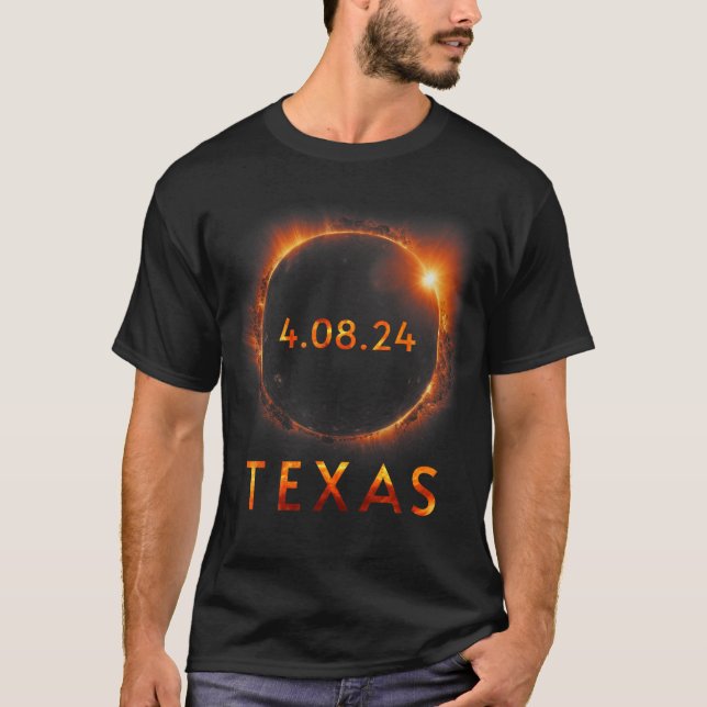 Total Solar Eclipse April 8 2024 Texas Solar Eclip T Shirt (Framsida)