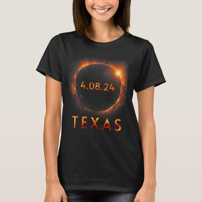 Total Solar Eclipse April 8 2024 Texas Solar Eclip T Shirt (Framsida)