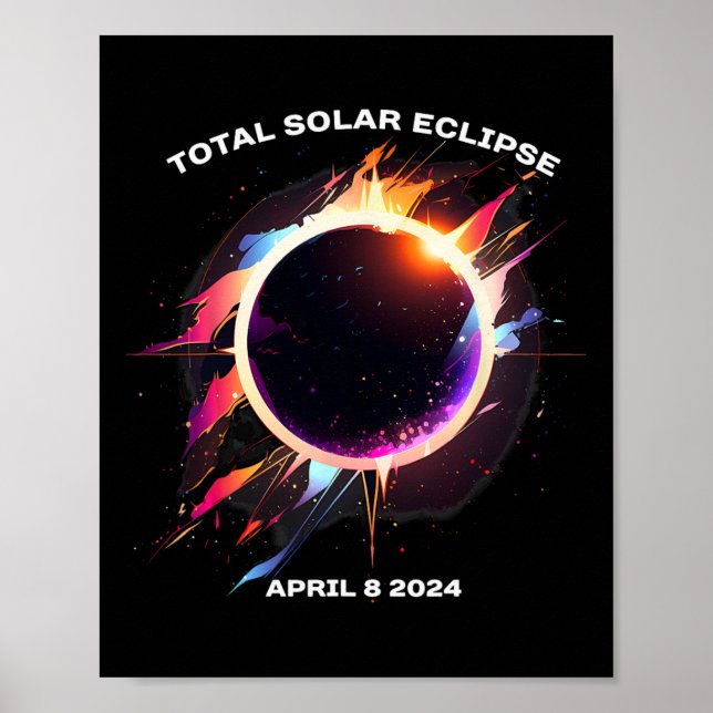 Total Solar Eclipse April 8 2024 Totality Souvenir Poster (Framsidan)