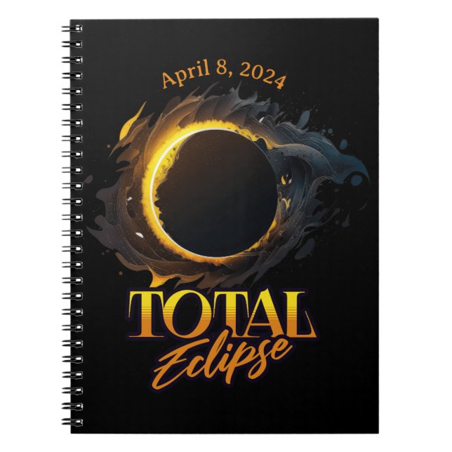 Total Solar Eclipse April 8, Spiral Photo Notebook Anteckningsbok (Framsidan)