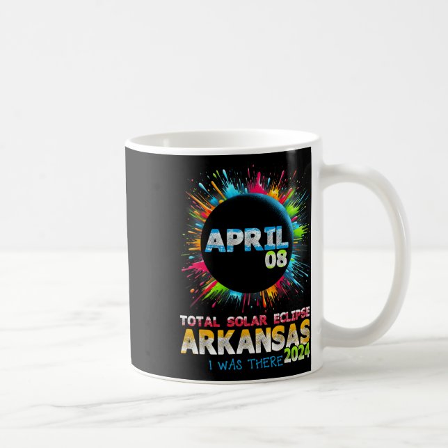 Total Solar Eclipse Arkansas 2024 färgstark totali Kaffemugg (Höger)