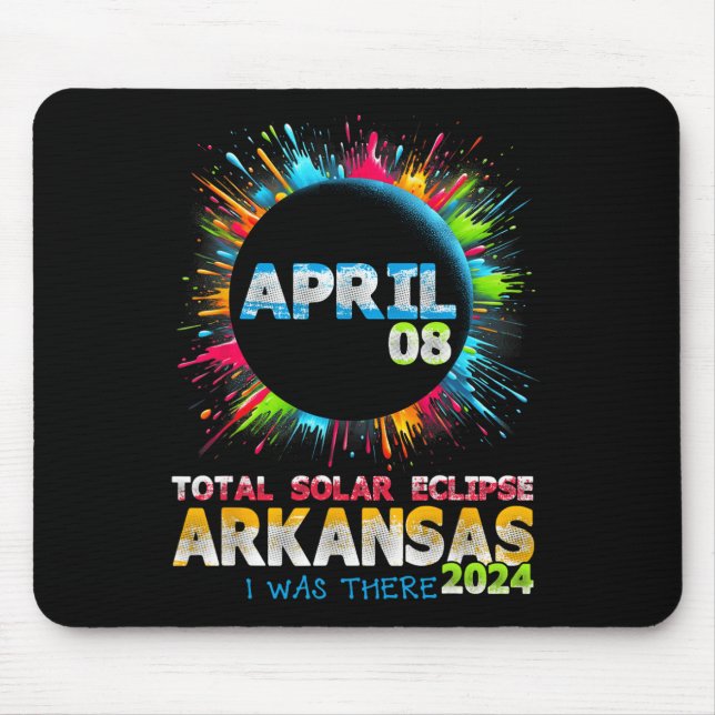 Total Solar Eclipse Arkansas 2024 färgstark totali Musmatta (Framsidan)
