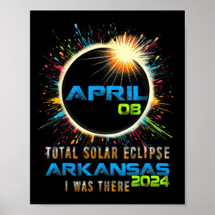 Total Solar Eclipse Arkansas 2024 färgstark totali Poster