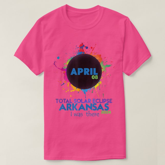 Total Solar Eclipse Arkansas 2024 färgstark totali T Shirt (Design framsida)