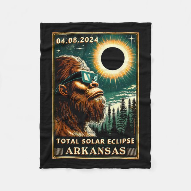 Total Solar Eclipse Arkansas - Bigfoot Eclipse Gle Fleecefilt (Framsidan)