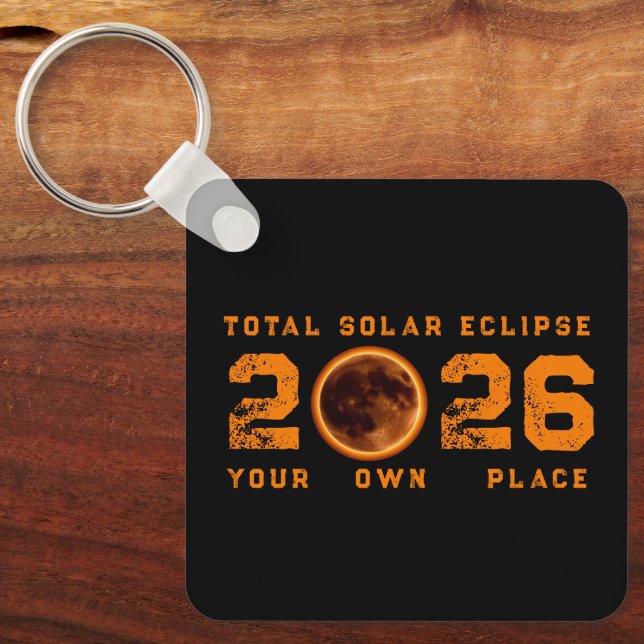 Total Solar Eclipse August 12 2026 Nyckelring (Framsida)