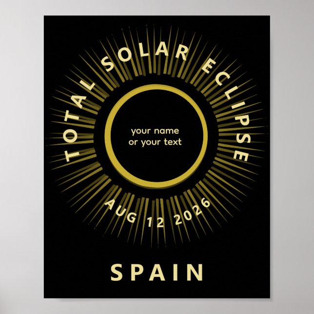 Total solar eclipse August 2026 add your text Poster (Framsidan)