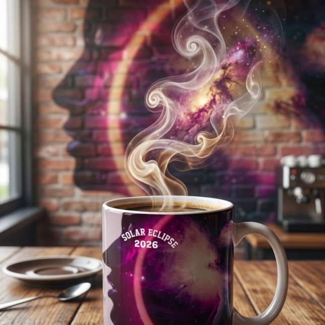 Total solar eclipse August 2026 text personalized Mugg (Skapare uppladdad)