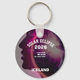 Total solar eclipse August 2026 text personalized Nyckelring