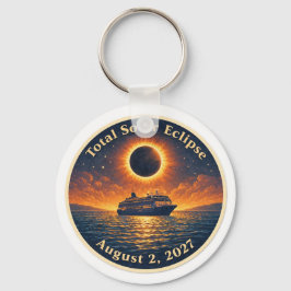 Total Solar Eclipse August 2 2027 cruise ship  Nyckelring