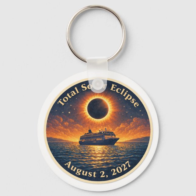 Total Solar Eclipse August 2 2027 cruise ship  Nyckelring (Framsida)