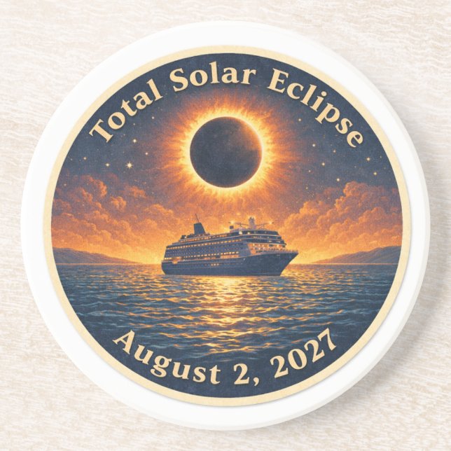Total Solar Eclipse August 2 2027 cruise ship  Underlägg (Framsidan)