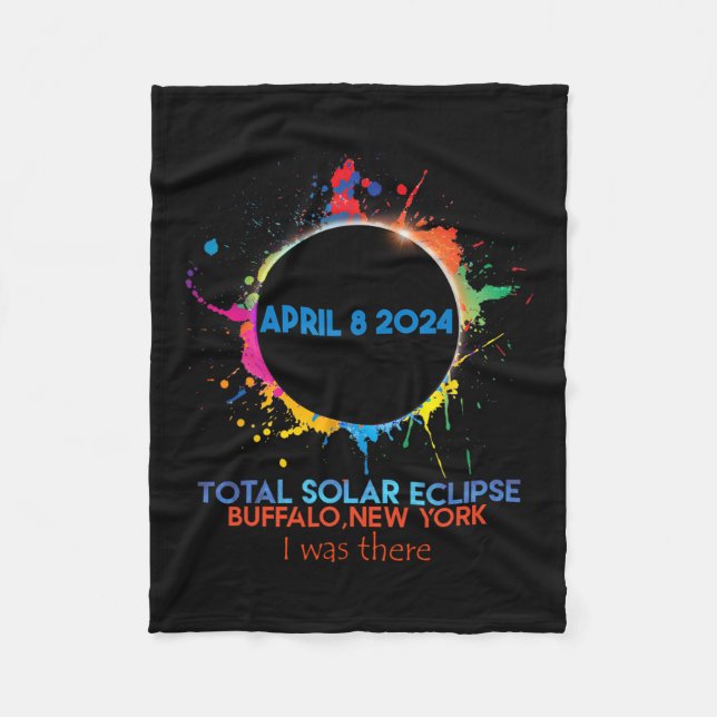 Total Solar Eclipse Buffalo New York 2024: Fleecefilt (Framsidan)
