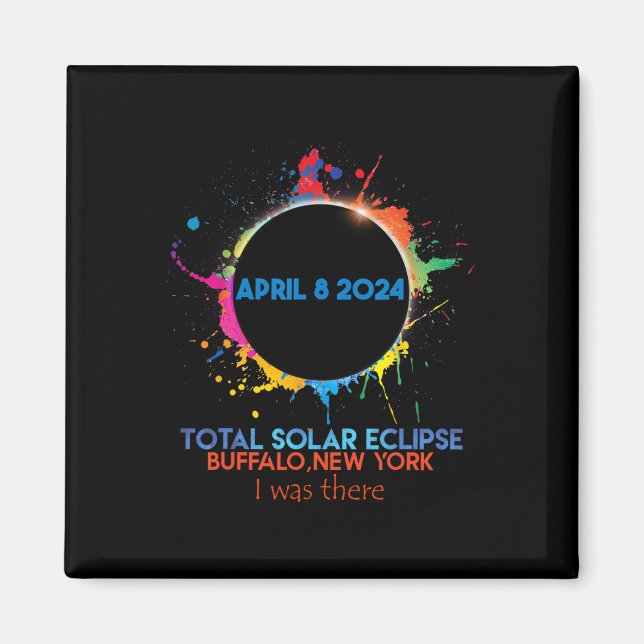 Total Solar Eclipse Buffalo New York 2024: Magnet (Framsidan)