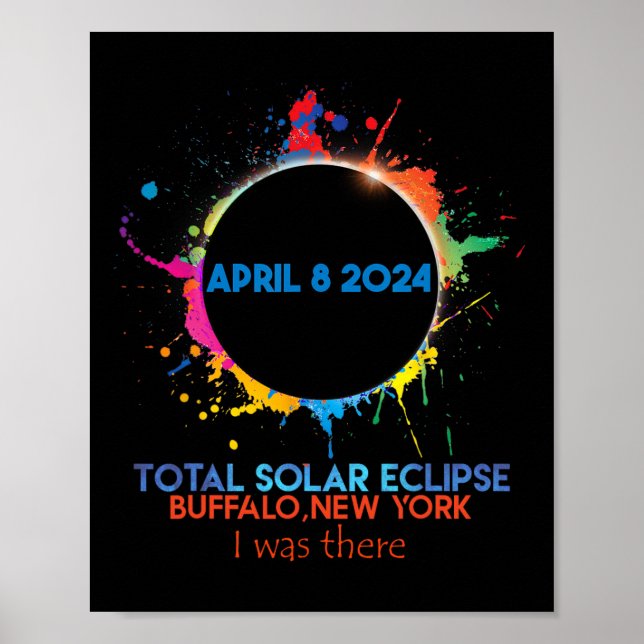 Total Solar Eclipse Buffalo New York 2024: Poster (Framsidan)
