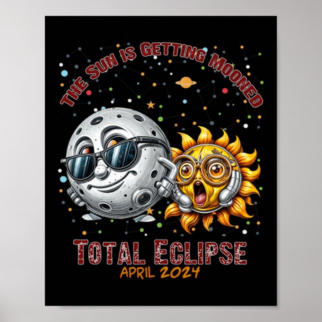 Total Solar Eclipse Chase April 2024 Sol Is Gettin Poster (Framsidan)