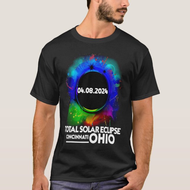 Total Solar Eclipse Cincinnati OHIO 8 april 2024 T Shirt (Framsida)