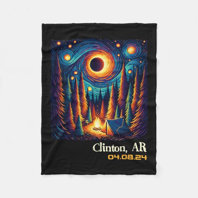 Total Solar Eclipse Clinton Arkansas Fleecefilt (Framsidan)