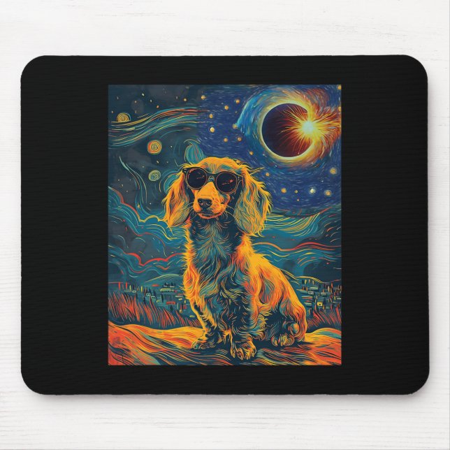 Total Solar Eclipse Dachshund Hund Musmatta (Framsidan)