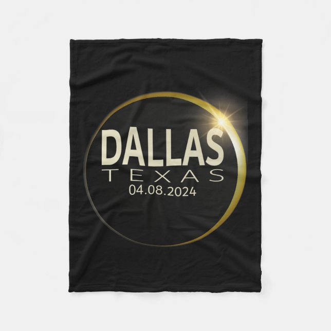 Total Solar Eclipse Dallas Texas 8 2024 Ecli Fleecefilt (Framsidan)