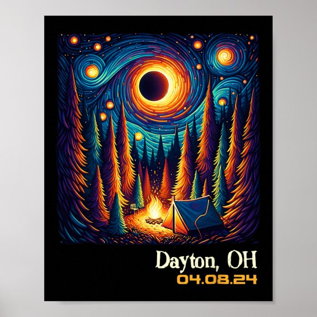 Total Solar Eclipse Dayton Ohio Poster (Framsidan)
