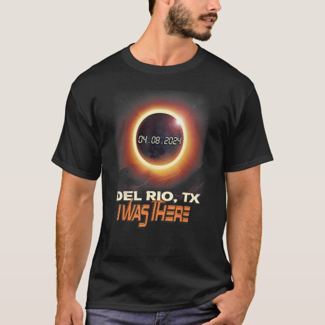 Total Solar Eclipse Del Rio Texas TX T Shirt (Framsida)