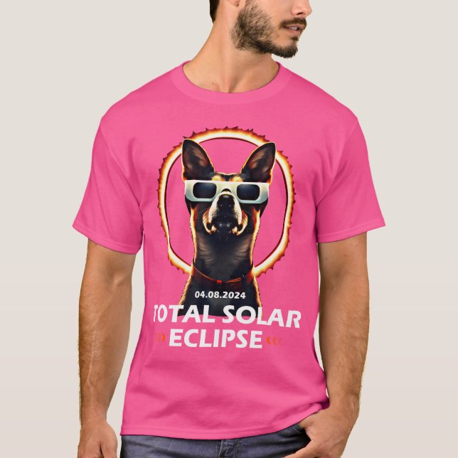 Total Solar Eclipse Dog April 8 2024 Usa Astronomy T Shirt (Framsida)