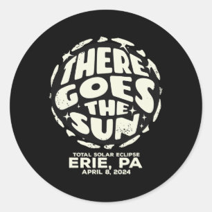 Total Solar Eclipse Erie Pa 8 april 2024 Där går Runt Klistermärke