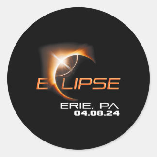 Total Solar Eclipse Erie Pennsylvania Runt Klistermärke