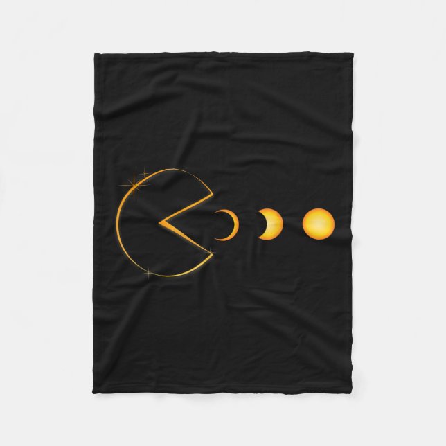 Total Solar Eclipse Funny Gamer Eating Solar Manar Fleecefilt (Framsidan)