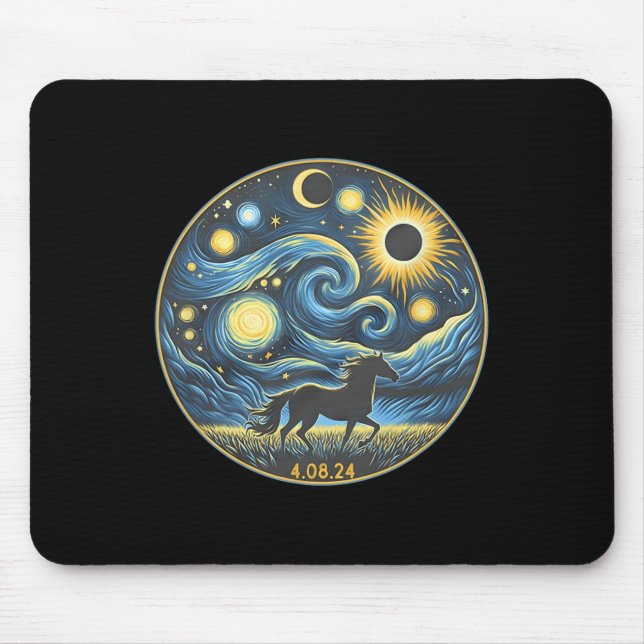 Total Solar Eclipse Horse Lover 8 april 2024 Häst Musmatta (Framsidan)