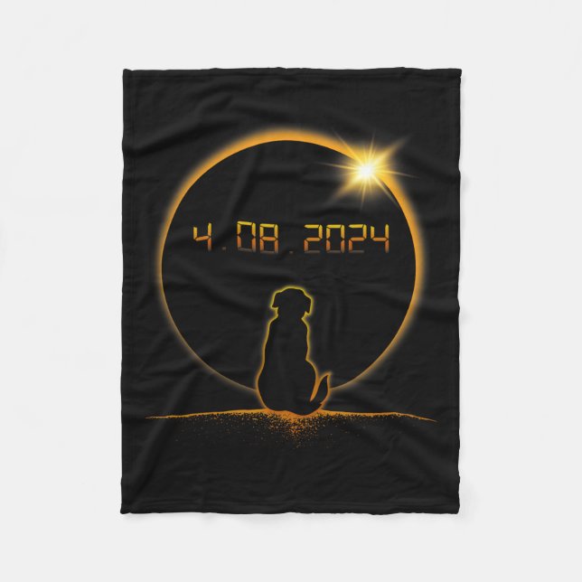 Total Solar Eclipse Hund Fleecefilt (Framsidan)