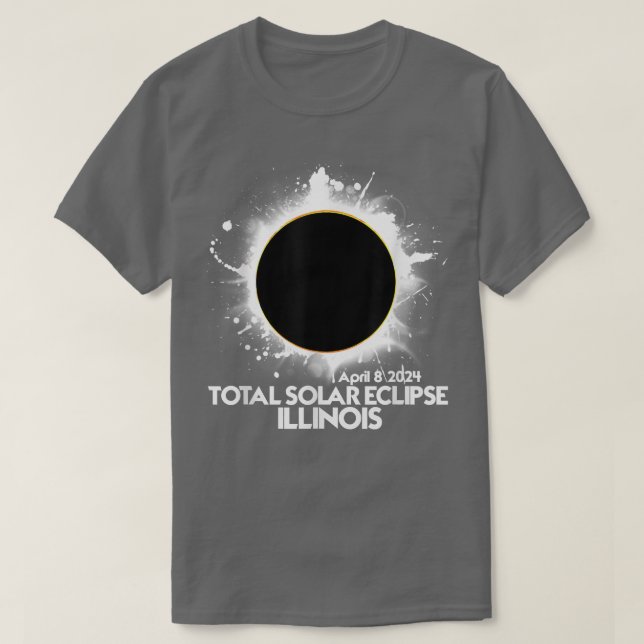 Total Solar Eclipse ILLINOIS 2024 American Totalit T Shirt (Design framsida)