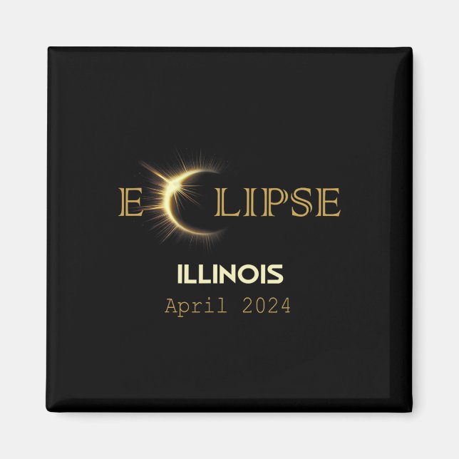 Total Solar Eclipse Illinois Totality April 8 2024 Magnet (Framsidan)
