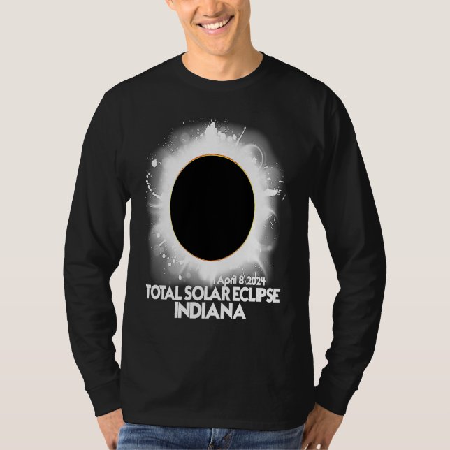 Total Solar Eclipse Indiana 2024 American Totality T Shirt (Framsida)