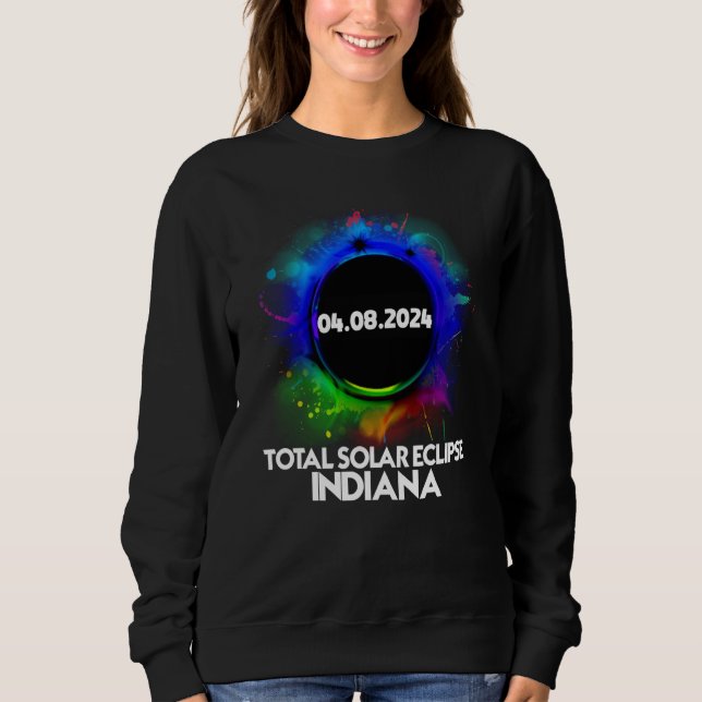 Total Solar Eclipse Indiana 2024 Colorful Totality T Shirt (Framsida)